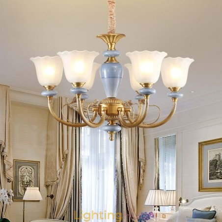 6 Light Retro Rustic Luxury Brass Pendant Lamp Chandelier with Glass Shade 6 Light Retro Rustic Luxury Brass Pendant Lamp Chandelier with Glass Shade