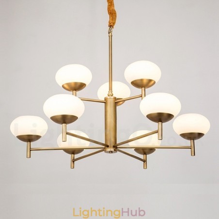 9 Light Retro Rustic Luxury Brass Pendant Lamp Chandelier with Glass Shade 9 Light Retro Rustic Luxury Brass Pendant Lamp Chandelier with Glass Shade