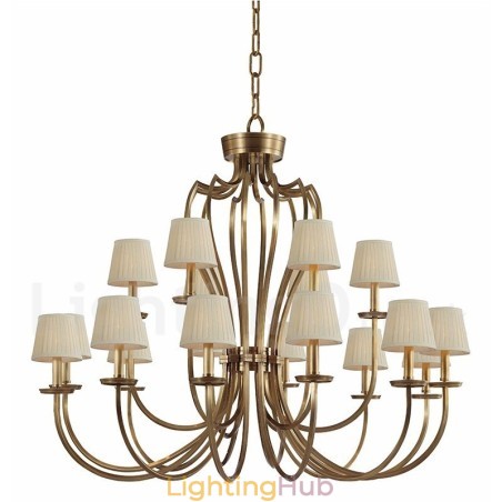 18 Light Retro Rustic Luxury Brass Pendant Lamp Chandelier with Fabric Shade 18 Light Retro Rustic Luxury Brass Pendant Lamp Chandelier with Fabric Shade