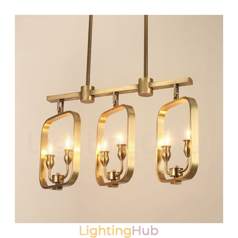 6 Light Retro Rustic Luxury Brass Pendant Lamp Chandelier