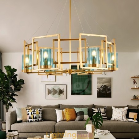 6 Light Retro Rustic Luxury Brass Pendant Lamp Chandelier with Glass Shade 6 Light Retro Rustic Luxury Brass Pendant Lamp Chandelier with Glass Shade