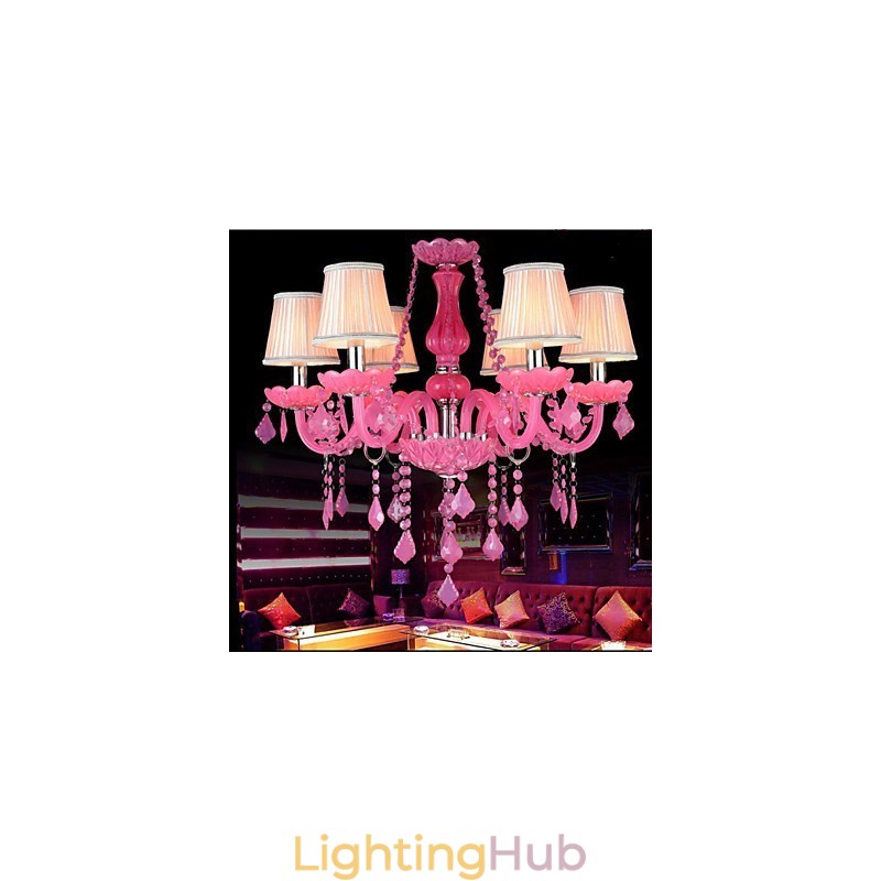 Coffee lamp Project Light Candle Crystal Hanging Lamp Pink A