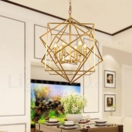 6 Light Retro Rustic Luxury Brass Pendant Lamp Chandelier