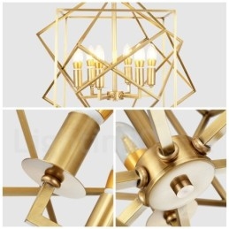 6 Light Retro Rustic Luxury Brass Pendant Lamp Chandelier