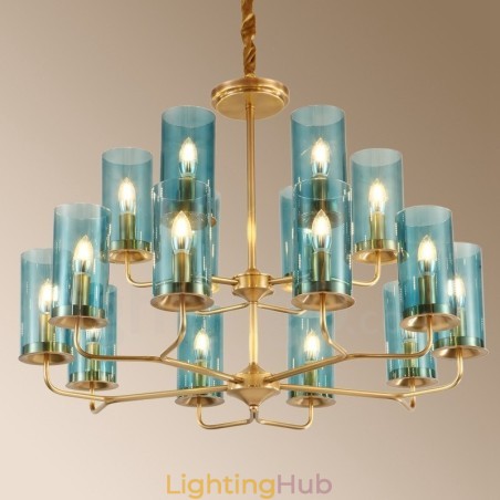 16 Light Retro Rustic Luxury Brass Pendant Lamp Chandelier with Glass Shade 16 Light Retro Rustic Luxury Brass Pendant Lamp Chandelier with Glass Shade