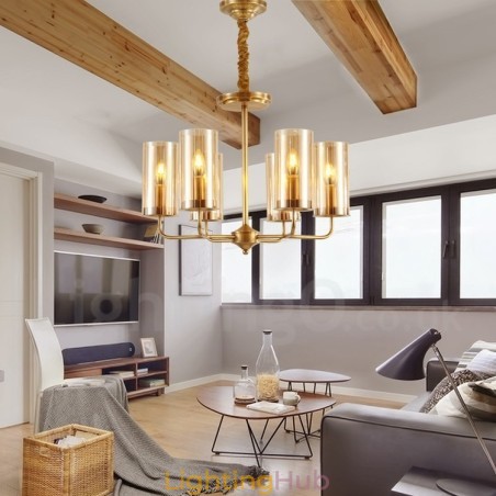 6 Light Retro Rustic Luxury Brass Pendant Lamp Chandelier with Glass Shade 6 Light Retro Rustic Luxury Brass Pendant Lamp Chandelier with Glass Shade