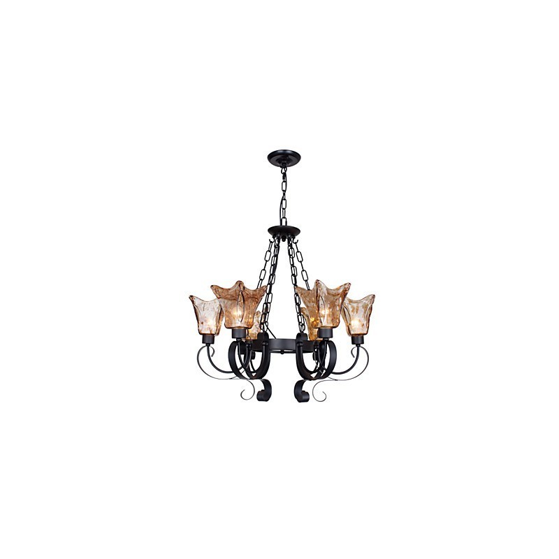Chandelier 6 Lights Glass Traditional Classic Vintage