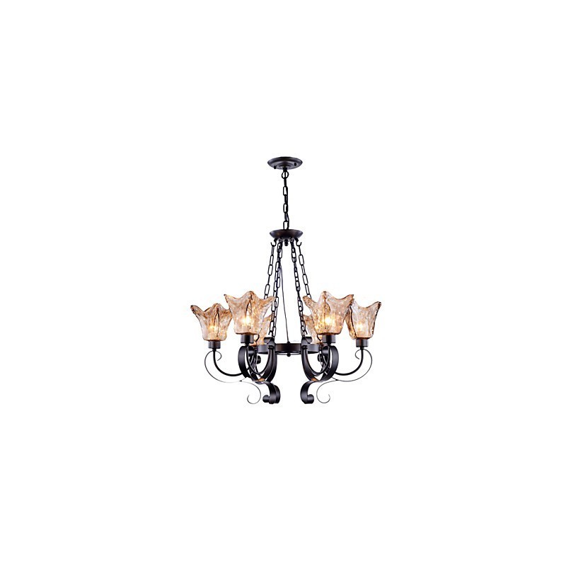 Chandelier 6 Lights Glass Traditional Classic Vintage