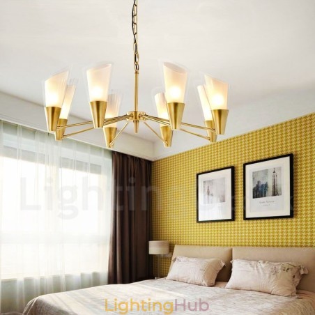 8 Light Retro Rustic Luxury Brass Pendant Lamp Chandelier with Glass Shade 8 Light Retro Rustic Luxury Brass Pendant Lamp Chandelier with Glass Shade