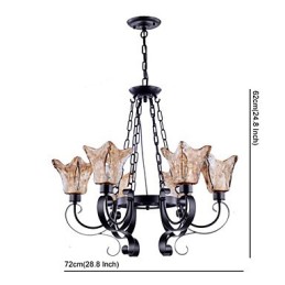 Chandelier 6 Lights Glass Traditional Classic Vintage