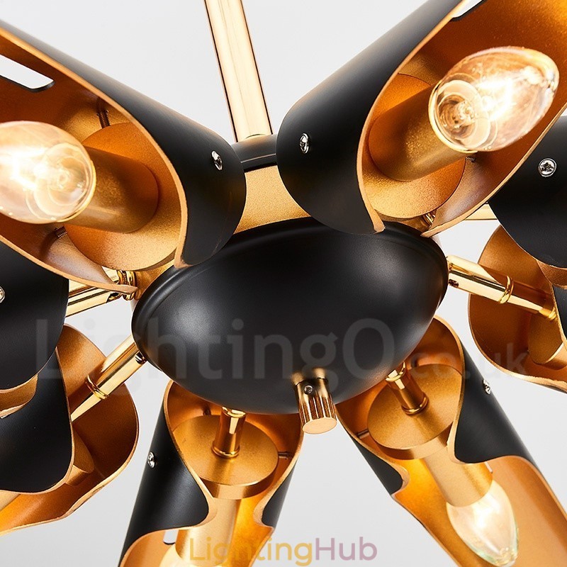 5 Light Retro Rustic Luxury Aluminum alloy Pendant Lamp Chandelier with Aluminum alloy Shade