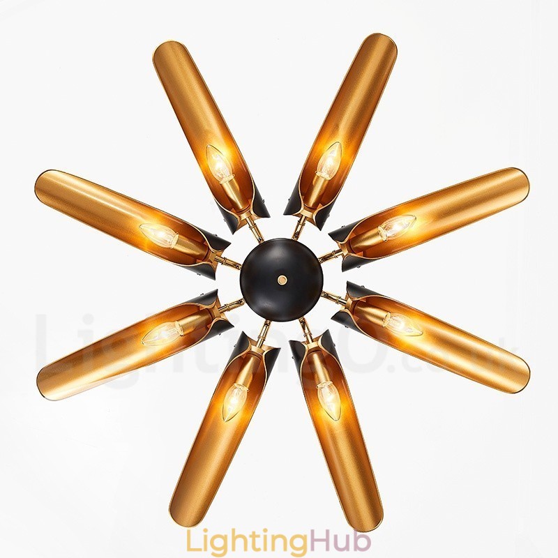 8 Light Retro Rustic Luxury Aluminum alloy Pendant Lamp Chandelier with Aluminum alloy Shade