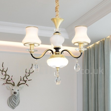 3 Light Retro Rustic Luxury Crystal Pendant Lamp Chandelier with Glass Shade 3 Light Retro Rustic Luxury Crystal Pendant Lamp Chandelier with Glass Shade