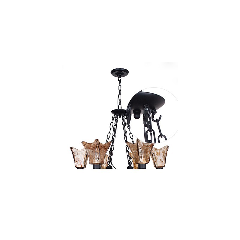 Chandelier 6 Lights Glass Traditional Classic Vintage