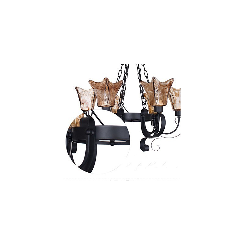 Chandelier 6 Lights Glass Traditional Classic Vintage