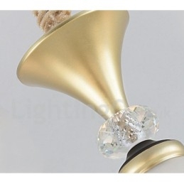 12 Light Retro Rustic Luxury Crystal Pendant Lamp Chandelier with Glass Shade