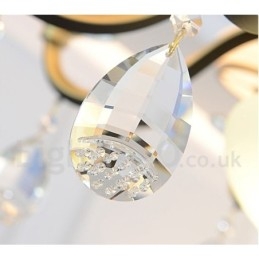 12 Light Retro Rustic Luxury Crystal Pendant Lamp Chandelier with Glass Shade