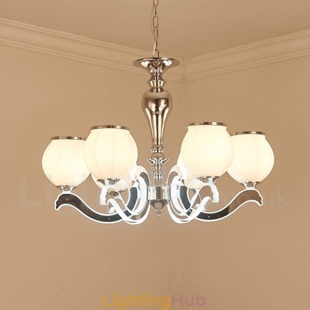 6 Light Modern Contemporary Luxury Pendant Lamp Chandelier with Glass Shade