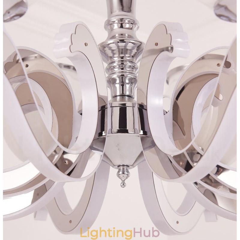 6 Light Modern Contemporary Luxury Pendant Lamp Chandelier with Glass Shade