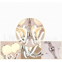 6 Light Modern Contemporary Luxury Pendant Lamp Chandelier with Glass Shade