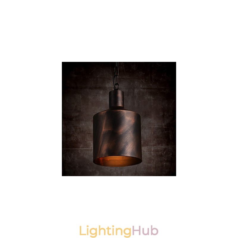 Chandelier Rustic Lodge Drum Metal Pendant Light