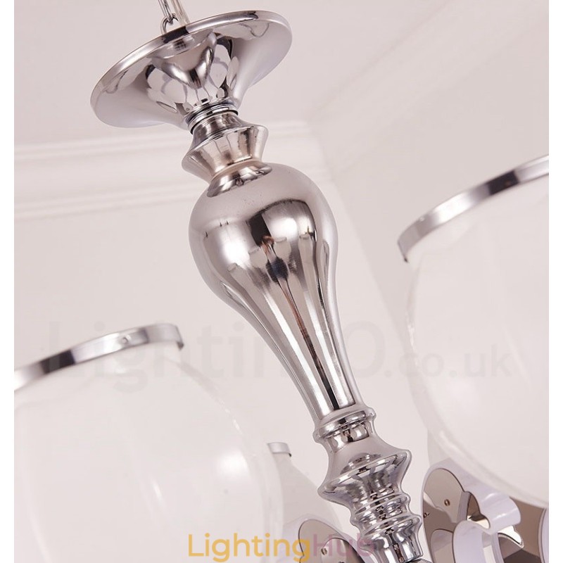 8 Light Modern Contemporary Luxury Pendant Lamp Chandelier with Glass Shade