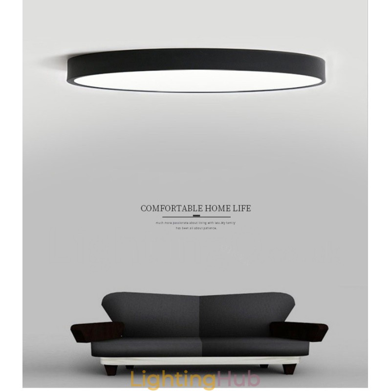 Ultra Thin Dimmable Modern Contemporary Nordic Style Flush Mount Ceiling Lights with Acrylic Shade with Remote Control Also Can Be Used As Wall Light
