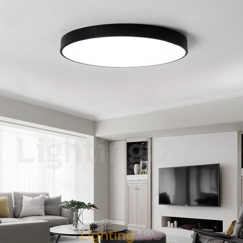 Ultra Thin Dimmable Modern Contemporary Nordic Style Flush Mount Ceiling Lights with Acrylic Shade with Remote Control Also Can Be Used As Wall Light