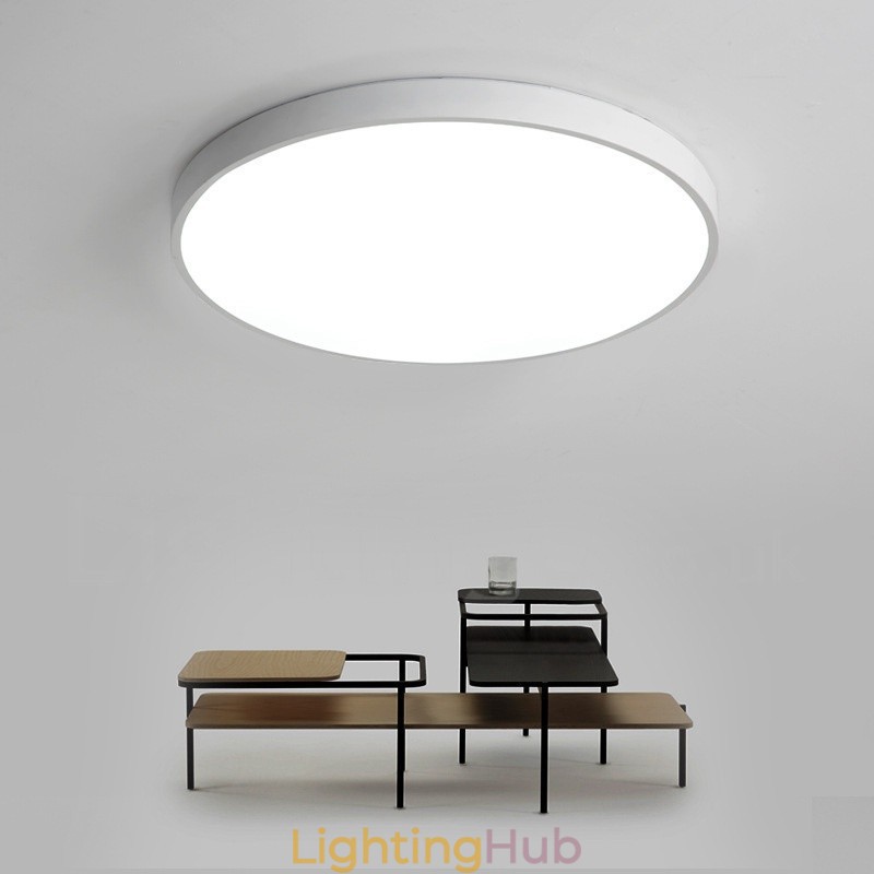 Ultra Thin Dimmable Modern Contemporary Nordic Style Flush Mount Ceiling Lights with Acrylic Shade with Remote Control Also Can Be Used As Wall Light