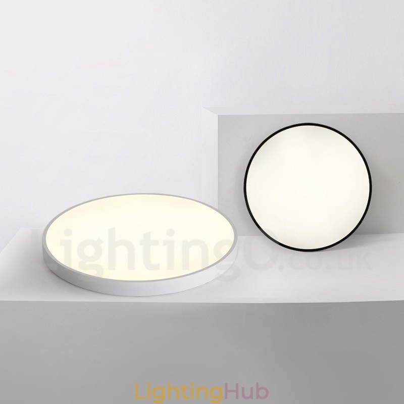 Ultra Thin Dimmable Modern Contemporary Nordic Style Flush Mount Ceiling Lights with Acrylic Shade with Remote Control Also Can Be Used As Wall Light