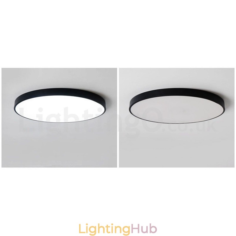 Ultra Thin Dimmable Modern Contemporary Nordic Style Flush Mount Ceiling Lights with Acrylic Shade with Remote Control Also Can Be Used As Wall Light