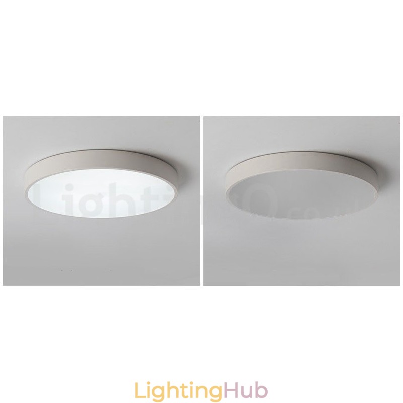 Ultra Thin Dimmable Modern Contemporary Nordic Style Flush Mount Ceiling Lights with Acrylic Shade with Remote Control Also Can Be Used As Wall Light