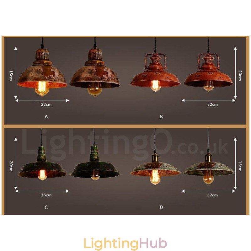 1 Light Rustic Lodge Retro Vintage Pendant Light Loft