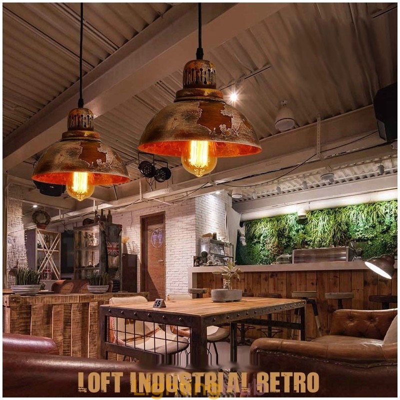 1 Light Rustic Lodge Retro Vintage Pendant Light Loft