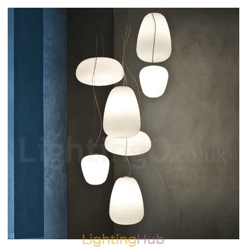 1 Light Modern Contemporary Pendant Light Ceiling Lamp with Glass Shade