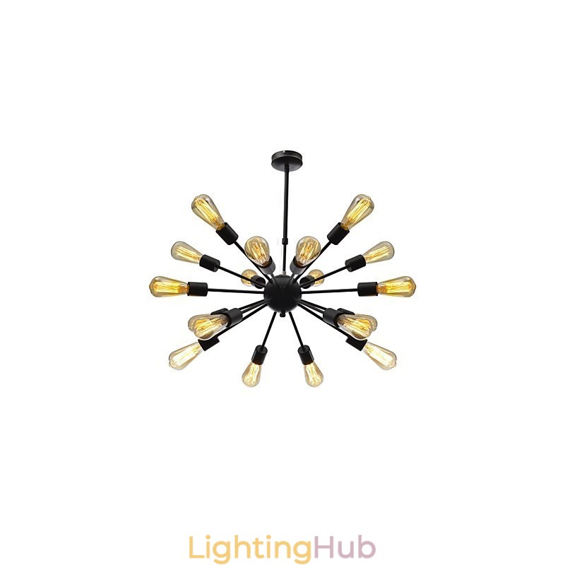 North American Style Minimalist Radial 18 Light Chandelier
