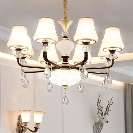 Modern Contemporary Retro Luxury Crystal Pendant Lamp Chandelier with Glass Shade Modern Contemporary Retro Luxury Crystal Pendant Lamp Chandelier with Glass Shade