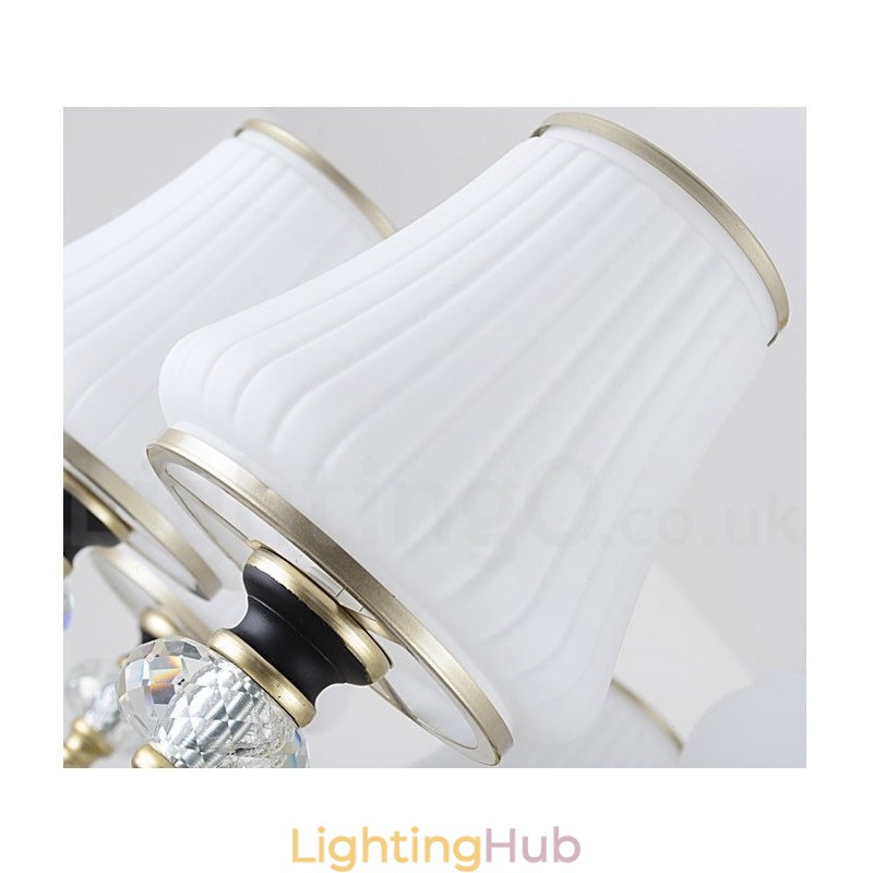Modern Contemporary Retro Luxury Crystal Pendant Lamp Chandelier with Glass Shade