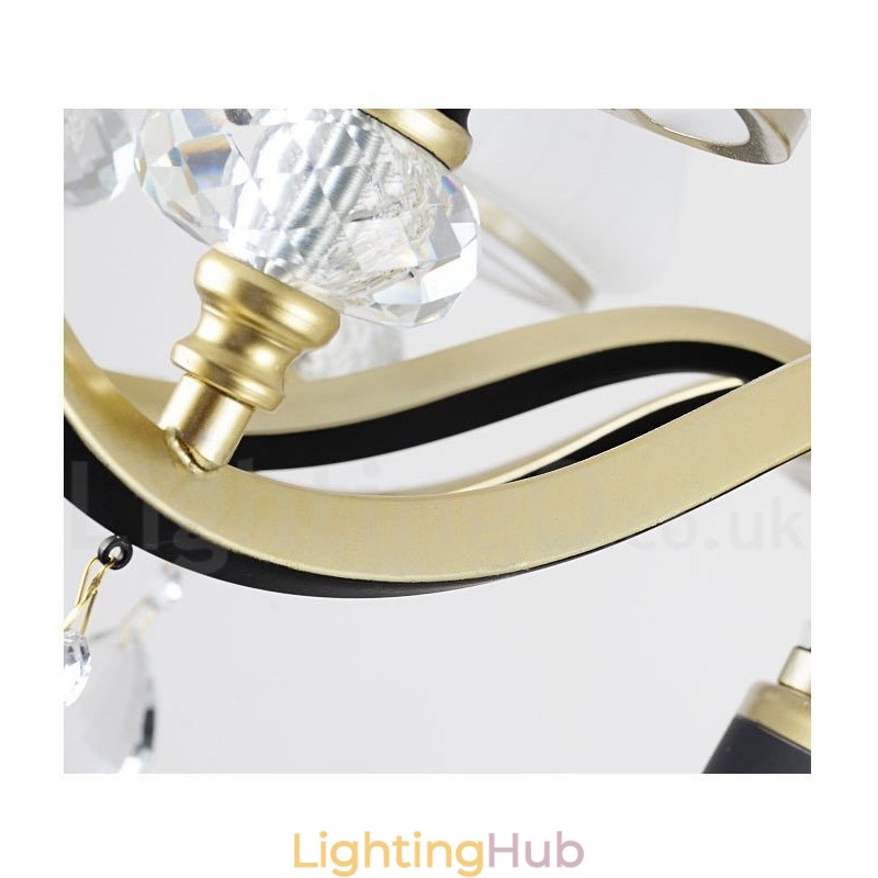 Modern Contemporary Retro Luxury Crystal Pendant Lamp Chandelier with Glass Shade