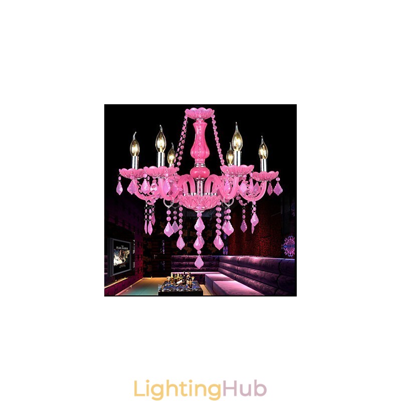 Coffee lamp Project Light Candle Crystal Hanging Lamp Pink