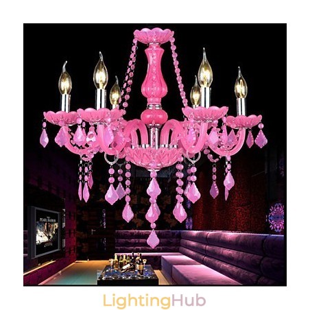 Coffee lamp Project Light Candle Crystal Hanging Lamp Pink Coffee lamp Project Light Candle Crystal Hanging Lamp Pink