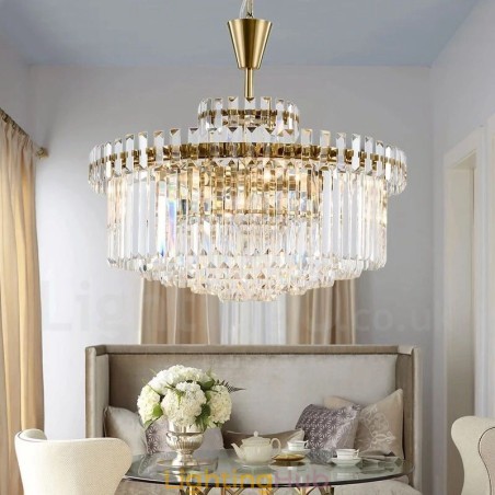 Modern Contemporary 9 Light Steel Pendant Light with Crystal Shade Modern Contemporary 9 Light Steel Pendant Light with Crystal Shade