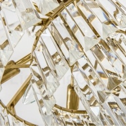 Modern Contemporary 9 Light Steel Pendant Light with Crystal Shade