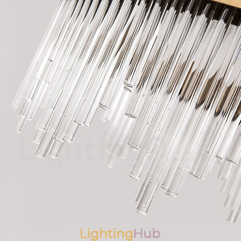 Modern Contemporary Light Steel Pendant Light with Glass Shade