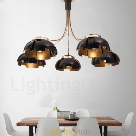 Modern Contemporary 5 Light Steel Chandelier with Acrylic Shade Modern Contemporary 5 Light Steel Chandelier with Acrylic Shade
