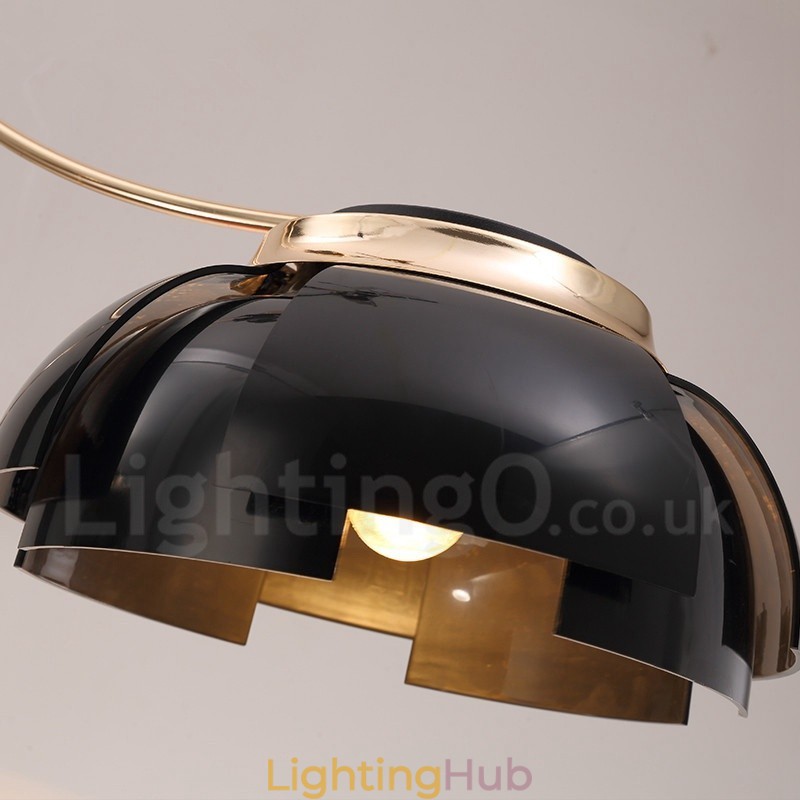 Modern Contemporary 5 Light Steel Chandelier with Acrylic Shade