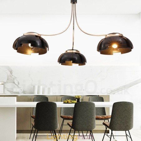 Modern Contemporary 3 Light Steel Chandelier with Acrylic Shade Modern Contemporary 3 Light Steel Chandelier with Acrylic Shade