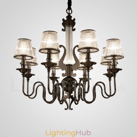 Modern Contemporary 15 Light Steel Chandelier with Acrylic Shade Modern Contemporary 15 Light Steel Chandelier with Acrylic Shade