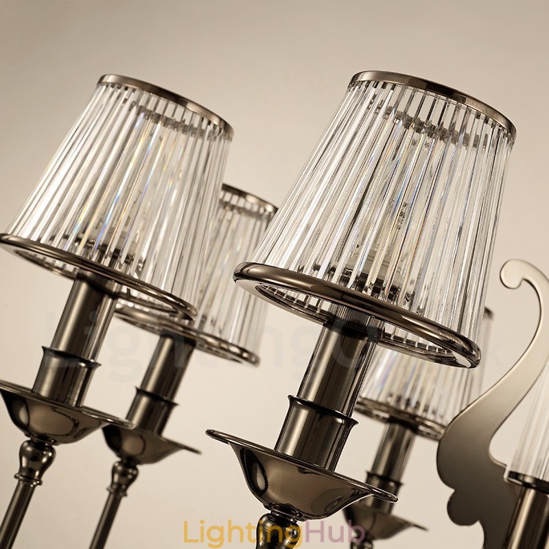 Modern Contemporary 15 Light Steel Chandelier with Acrylic Shade