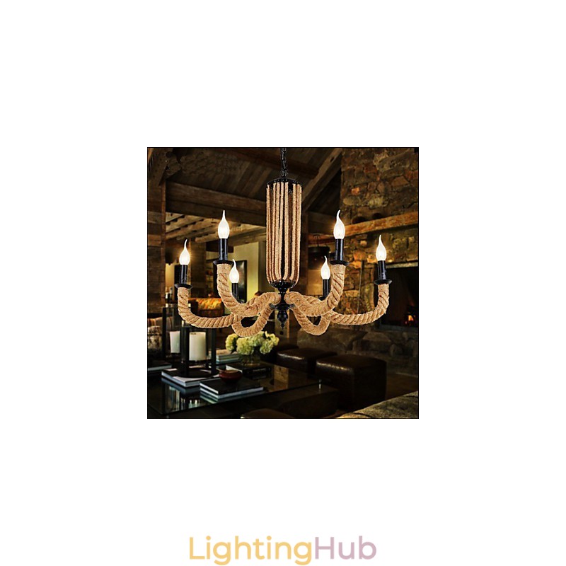 Retro Rope Chandelier Iron lamp